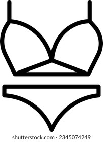 Lady Pool Suit Outline Icon