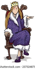 Lady queen, character, vector illustration