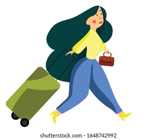 A lady is ready to enjoy her holiday with new adventure and place