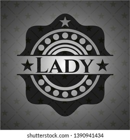 Lady realistic dark emblem. Vector Illustration. Detailed.