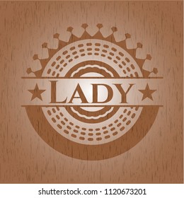 Lady realistic wooden emblem