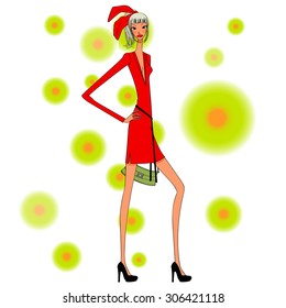 lady in red dress