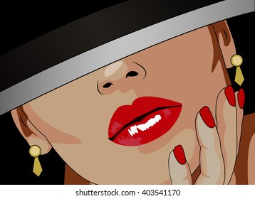 Lady with red lips