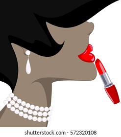 lady and red lipstick