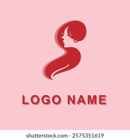 Lady in Red Vector Logo Silhouette