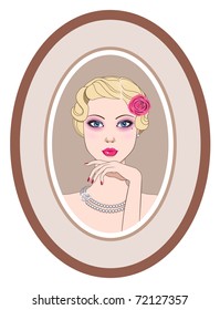 Lady in retro frame