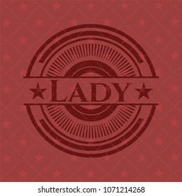  Lady retro style red emblem