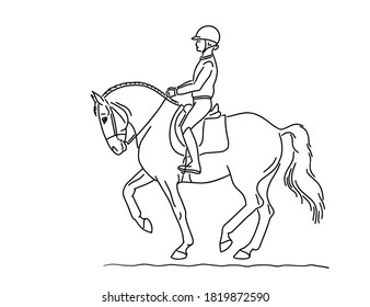 Lady Rider On Spanish Horse Rehearses Stock Vector (Royalty Free ...