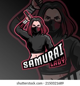 Lady Samurai Mascot Logo for Esport