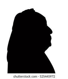 a lady with scarf, head silhouette vector