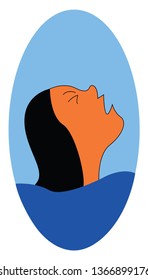 Eine Dame sendet SOS-Signal, Vektorgrafik oder Farbgrafik