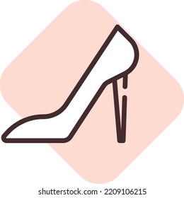 Lady shoes, illustration, vector on white background.