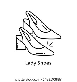 Zapatos de mujer contorno de Vector Ilustración de diseño. Símbolo sobre fondo blanco EPS 10 Archivo
