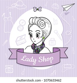 lady shop purple 