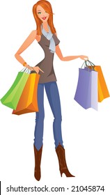 Lady with shopping bags