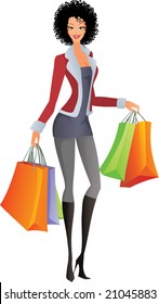 Lady with shopping bags