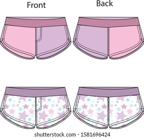 Lady For Shorts Vector Template