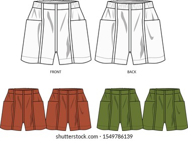 LADY SHORTS VECTOR TEMPLATE PATTERN