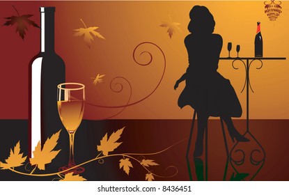 lady sitting alone near a table in floral background