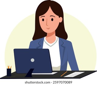 lady sitting at desk on laptop