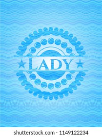 Lady sky blue water emblem.