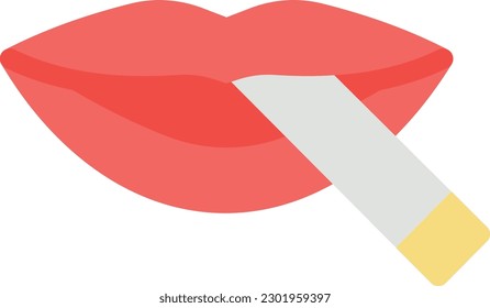 lady smoke vector illustration on a transparent background.Premium quality symbols.Line color vector icons for concept and graphic design.