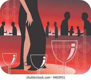  lady standing in a party	