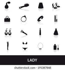 lady stuff needs icons set eps10