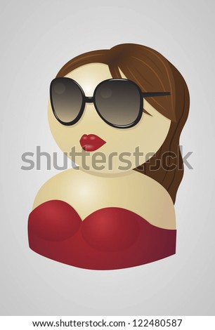 Lady with sunglasses icon