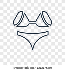 Lady Swimwear concept vector linear icon isolated on transparent background, Lady Swimwear concept transparency concept in outline style
