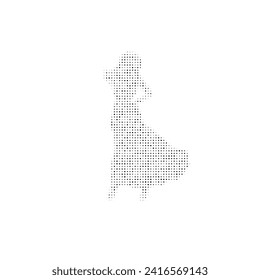 The lady symbol filled with black dots. Pointillism style. Vector illustration on white background