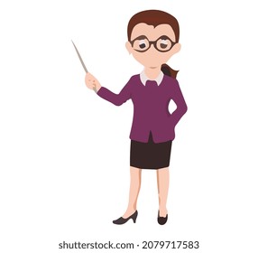 Lady Teacher Cartoon Vector Art Stock Vector (Royalty Free) 2079717583 ...