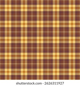Lady textile check texture, manufacturing fabric tartan pattern. Craft background plaid vector seamless in red and amber colors palette.