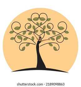 lady tree, woman with leaves branches