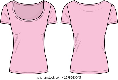 lady t-shirt vector template pattern