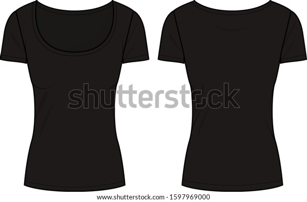 Lady Tshirt Vector Template Pattern Stock Vector (Royalty Free) 1597969000