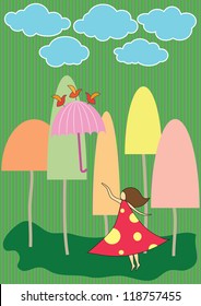 Lady and umbrella