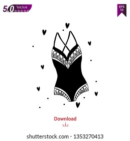 with lady underwear vector