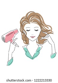 lady using hair dryer