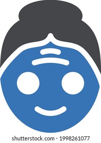 lady vector glyph colour icon