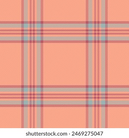 Lady vector texture check, tracery plaid seamless pattern. Twill tartan background fabric textile in red and pastel color.
