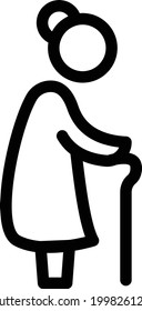 lady vector thin line icon