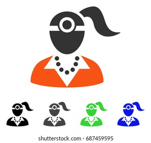 Lady Vision Doctor flat vector pictogram. Colored lady vision doctor gray, black, blue, green icon variants. Flat icon style for web design.