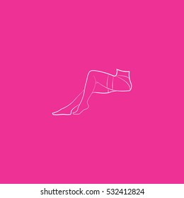 Lady wearing garter vector with pink background
