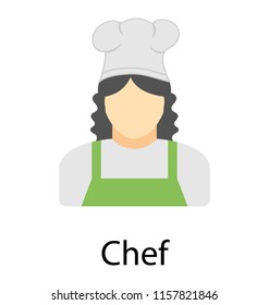
Lady wearing official chef’s cap notioning chef icon

