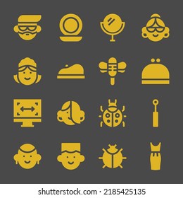 lady web icons. Avatar and Mirror, Avatar and Purse symbol, vector signs