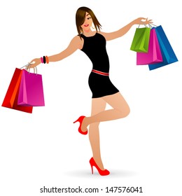 Lady went shopping