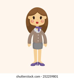 lady woman cartoon theme elements