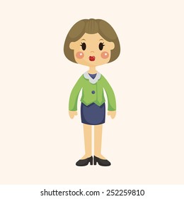 lady woman cartoon theme elements