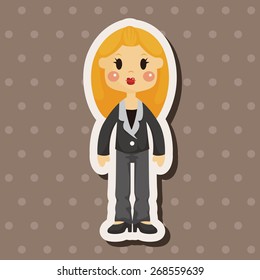 lady woman cartoon theme elements